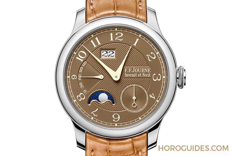 FPJOURNE - 日期窗、月相窗再大一點(diǎn)，F(xiàn)P JOURNE Octa Automatique Lune Havana雪茄面月相表改版再現(xiàn)