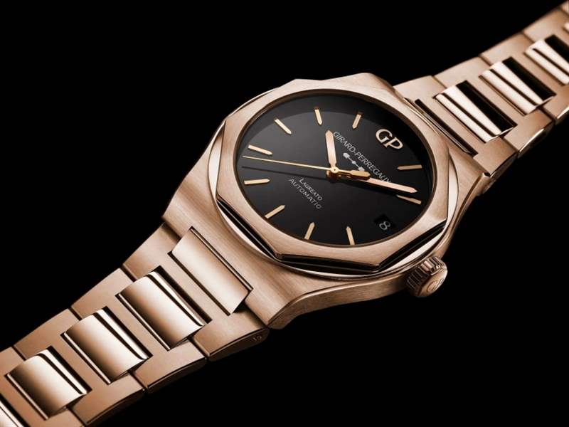 Girard Perregaux 芝柏GP Laureato Onyx 价钱介绍 Girard-Perregaux芝柏Laureato 42mm Pink Gold & Onyx|诱人的黑色缟玛瑙表盘-复刻表