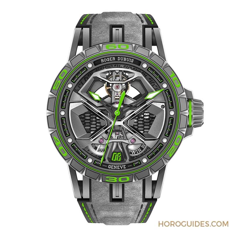 ROGER DUBUIS - 致虛擬車賽The Real Race！ 羅杰杜彼Excalibur Huracán Performante鏤空自動上鏈腕表