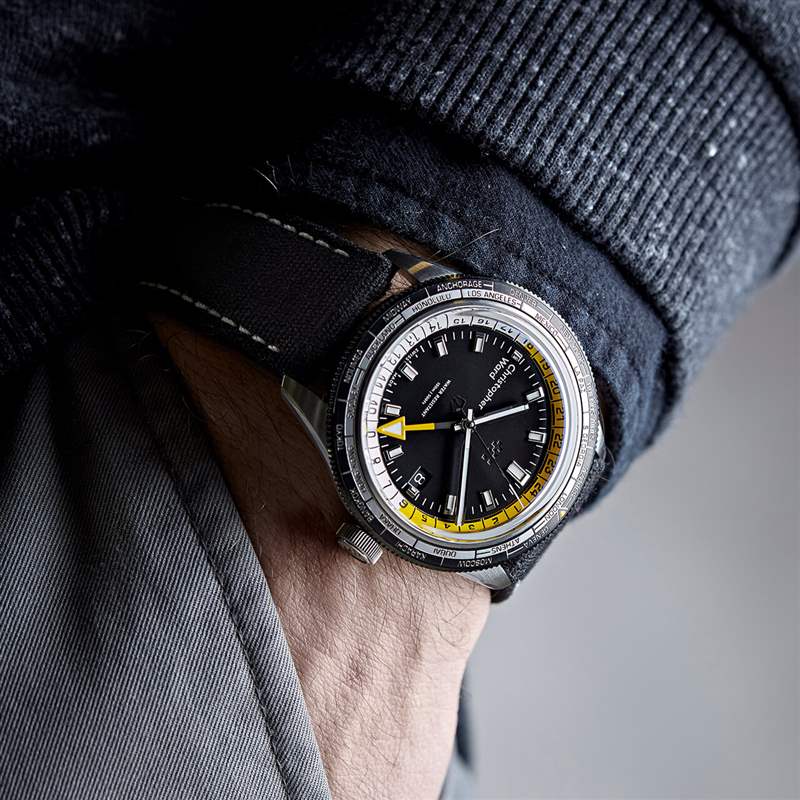 英國(guó)小眾品牌Christopher Ward C65 GMT Worldtimer復(fù)古手表-復(fù)刻表