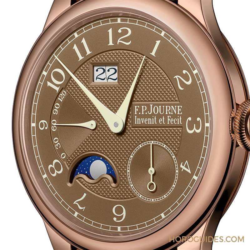 FPJOURNE - 日期窗、月相窗再大一點(diǎn)，F(xiàn)P JOURNE Octa Automatique Lune Havana雪茄面月相表改版再現(xiàn)