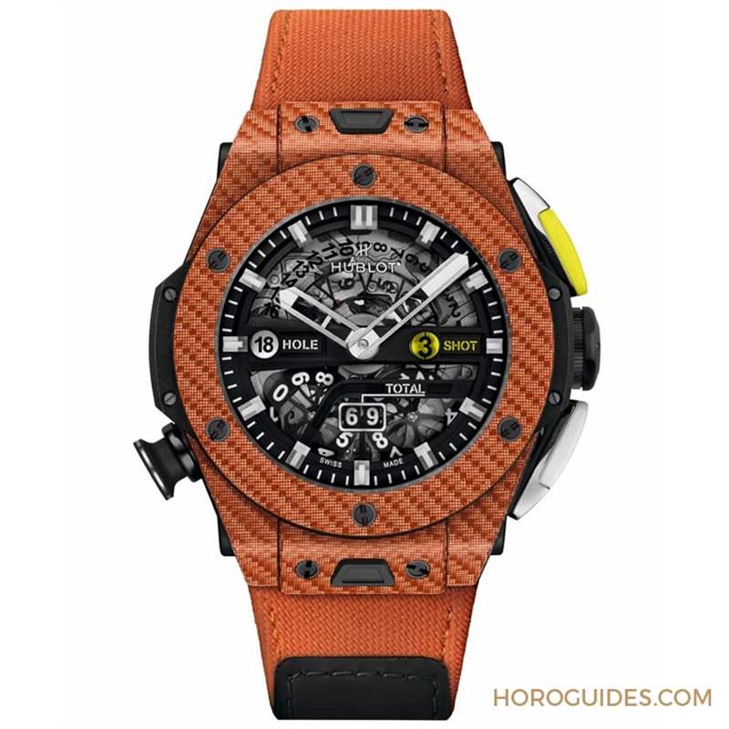 HUBLOT - 橘色、超轻量、可计杆数，Hublot Big Bang Unico高尔夫球表新色亮相