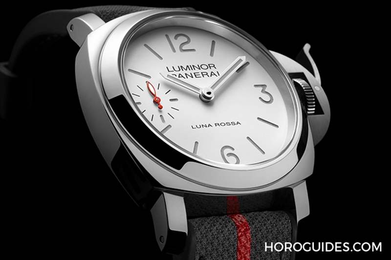 OFFICINE PANERAI - 消光白表盤、紅色小秒針，純凈又搶眼｜Panerai Luminor Luna Rossa腕表PAM01342