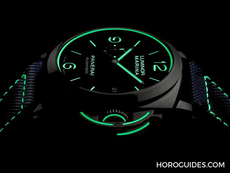 OFFICINE PANERAI - 全都亮起來！ 沛納海全新Luminor Marina，表盤、表冠、表帶都有夜光