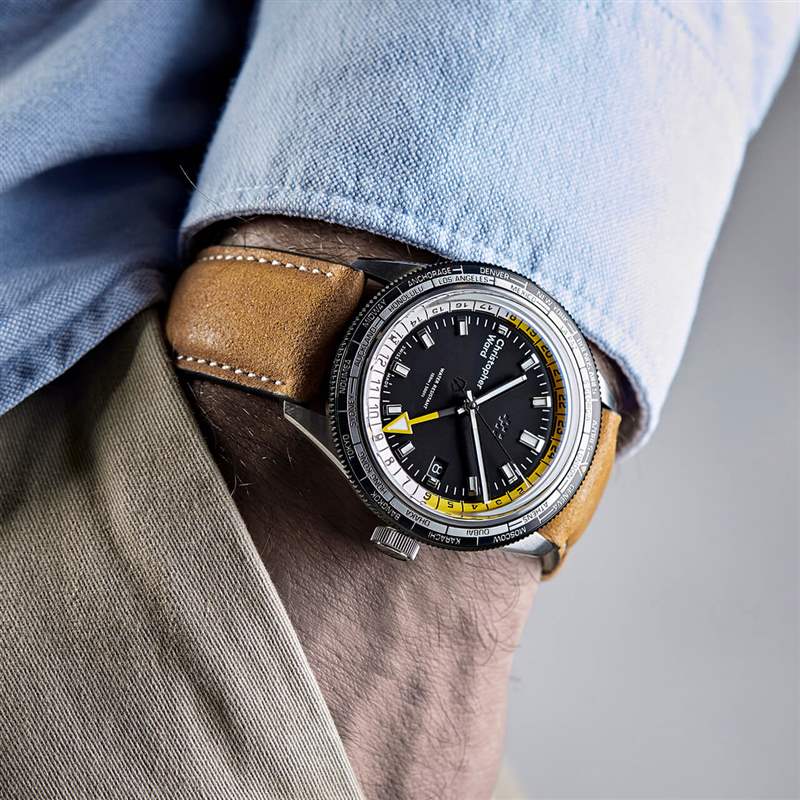 英國(guó)小眾品牌Christopher Ward C65 GMT Worldtimer復(fù)古手表-復(fù)刻表