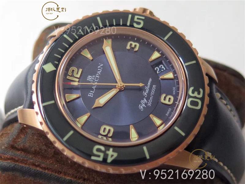 ZF厂宝珀五十噚5015B-3603C-63B玫瑰金蓝盘复刻表做工怎么样-复刻表