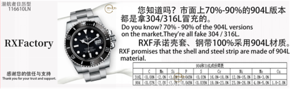 RXF厂劳力士黑水鬼翻复刻表新品上市-xf厂水鬼-复刻表