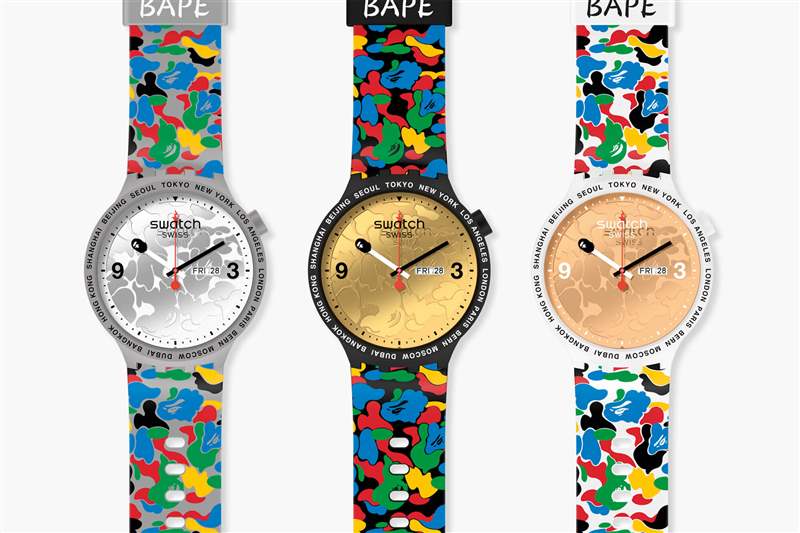 斯沃琪联名Swatch X Bape 东京多迷彩版-复刻表