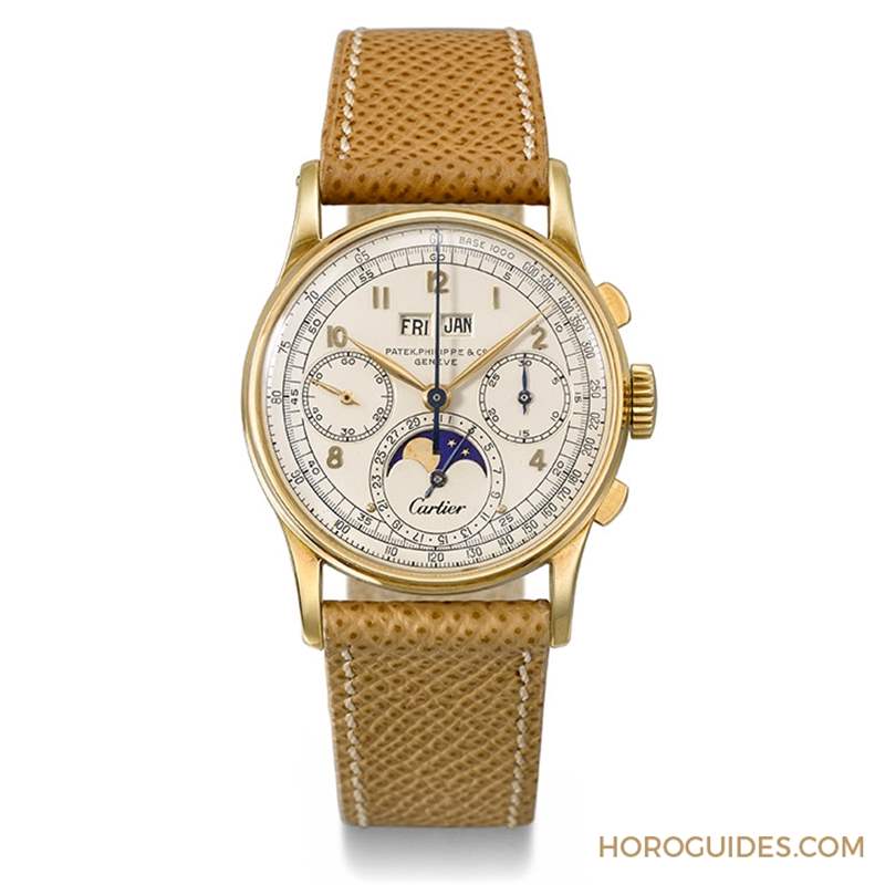 PATEK PHILIPPE - 佳士得即將拍賣：百達翡麗Ref.1518萬年歷計時碼表，唯一已知配有Cartier雙簽面盤