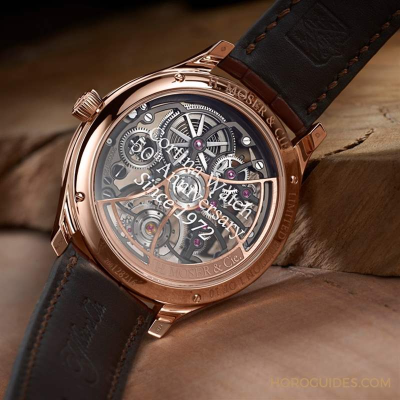 賀高登鐘表50周年！ H. Moser & Cie.勇創(chuàng)者圓柱陀飛輪鏤空紀念腕表限量發(fā)行