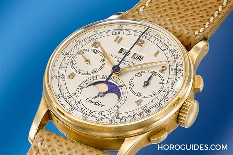 PATEK PHILIPPE - 佳士得即將拍賣：百達翡麗Ref.1518萬年歷計時碼表，唯一已知配有Cartier雙簽面盤