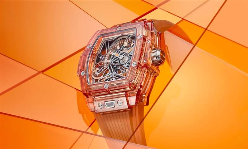 高透光冰橙色！ Hublot Spirit of Big Bang冰橙藍(lán)寶石陀飛輪五日鏈腕表