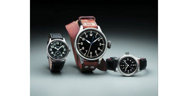 1940 年的 IWC 大型飛行員腕表（52 口徑 TSC）與其他上一代 IWC 飛行員腕表相比。