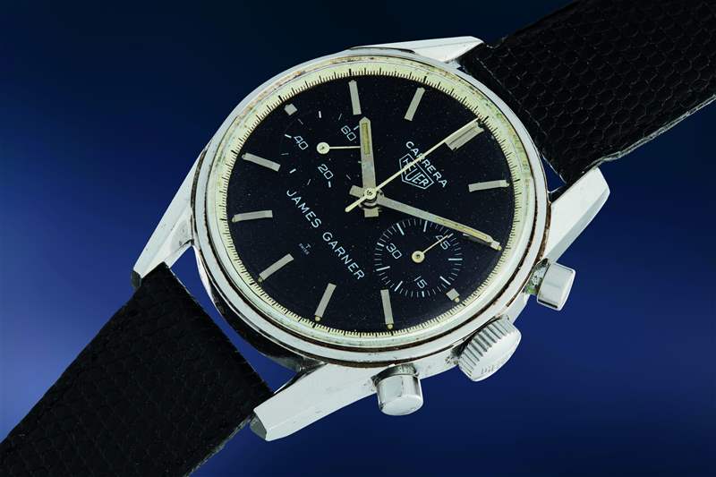 詹姆斯·加納 (James Garner) 擁有的豪雅卡萊拉 (Heuer Carrera)。
