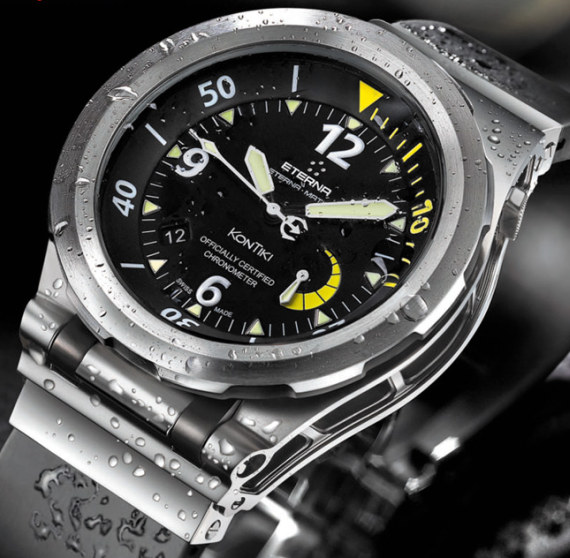 Eterna KonTiki Diver 保时捷设计四分之一黄P6780潜水手表-复刻表