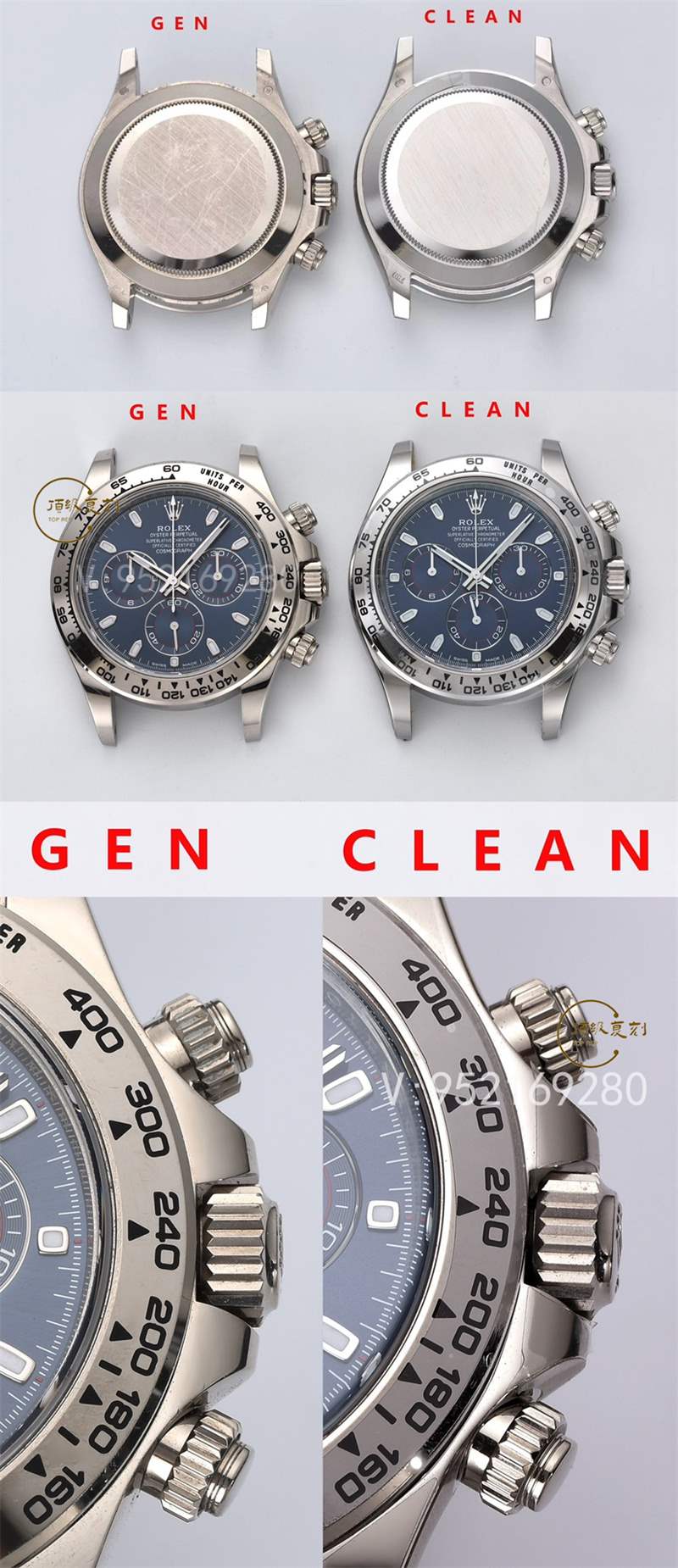 Clean厂116509白金蓝钢迪对比正品怎么样,C厂蓝猫迪真假对比评测-复刻表
