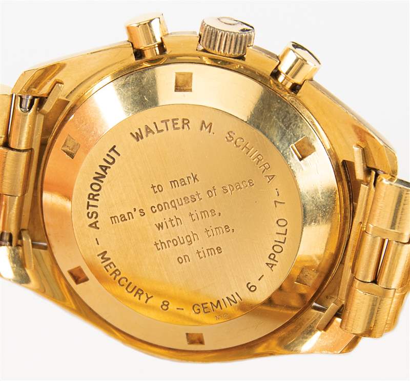 美国宇航员Walter Schirra拥有的OMEGA Speedmaster金壳纪念版腕表以190万美元拍卖成交 美国宇航员Walter Schirra拥有的OMEGA Speedmaster金壳纪念版腕表以190万美元拍卖成交-复刻表