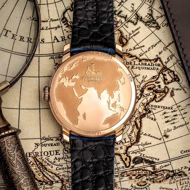 JACOB & CO. - 用最美的克莱因蓝，圆一个志向高远的梦：Jacobs & Co. The World is Yours两地时间腕表