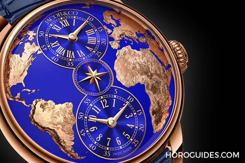 JACOB & CO. - 用最美的克莱因蓝，圆一个志向高远的梦：Jacobs & Co. The World is Yours两地时间腕表