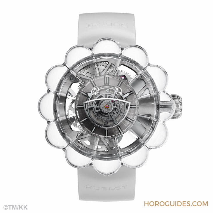 HUBLOT - 12办花型透明蓝宝石表壳！ 村上隆微笑小花仙气爆棚了｜Hublot MP-15村上隆蓝宝石陀飞轮腕表