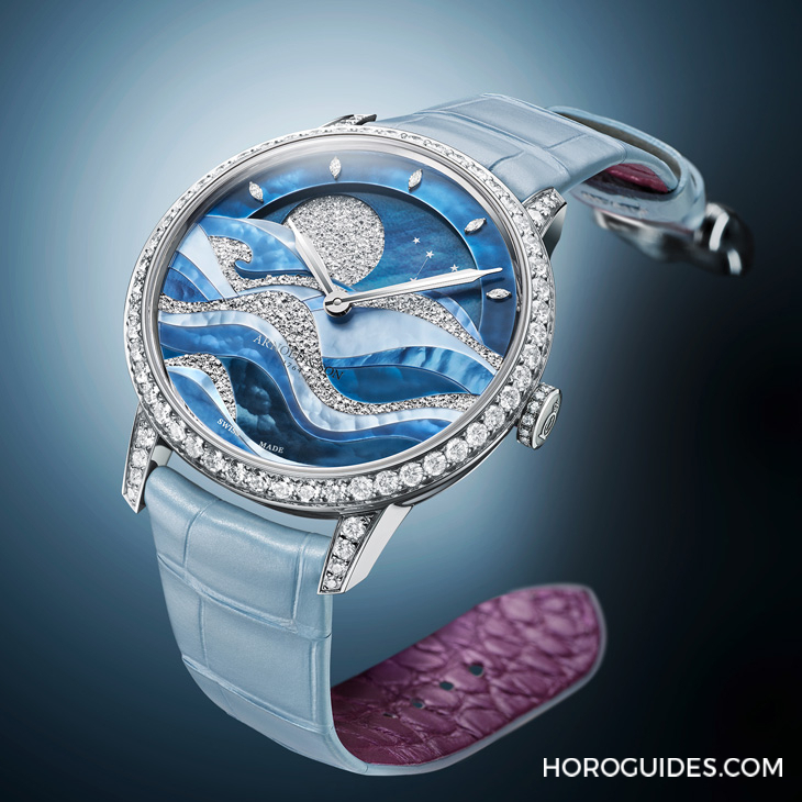 ARNOLD & Son - Arnold & Son招牌超大月相窗以钌晶体形塑又美又魔幻的夜色美学|恒久月相38午夜潮汐腕表
