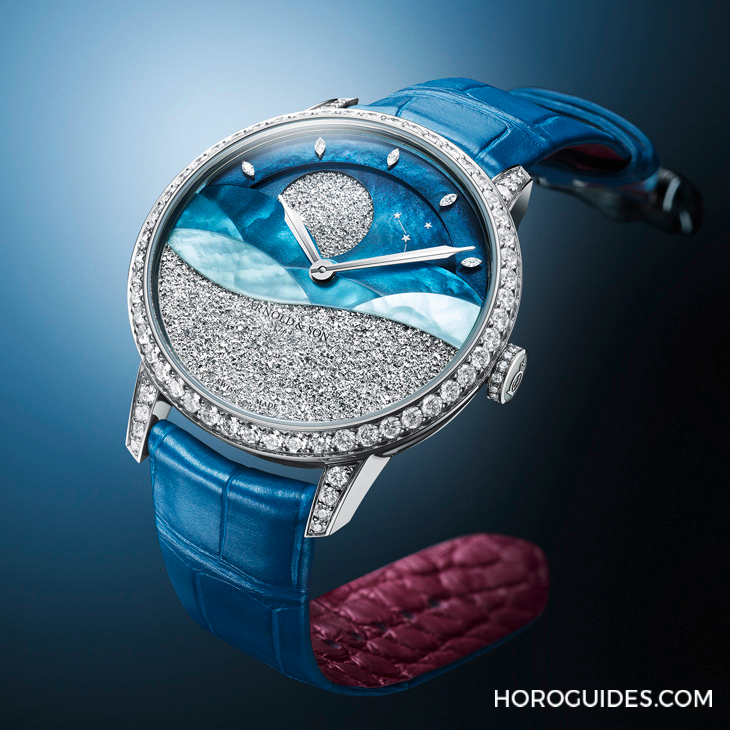 ARNOLD & Son - Arnold & Son招牌超大月相窗以钌晶体形塑又美又魔幻的夜色美学|恒久月相38午夜潮汐腕表