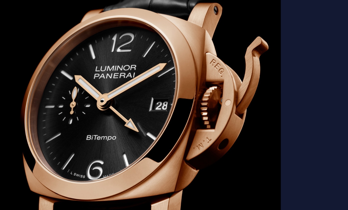 PANERAI - 以Goldtech貴金屬材質(zhì)入作！ PANERAI Luminor Quaranta BiTempo腕表再添一延伸新作PAM01641