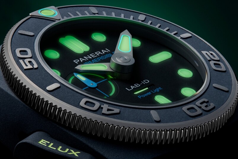 夜光功能新高度！ Panerai全新Submersible Elux LAB-ID腕表 以純機械一鍵開關發(fā)光系統(tǒng)