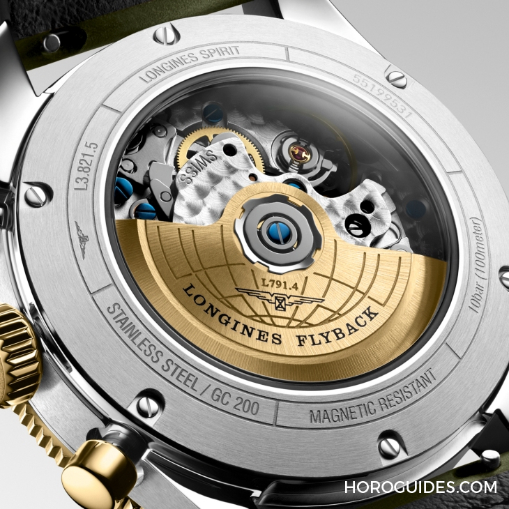LONGINES - SPIRIT - L3.802.1.53.6 - LONGINES Spirit再掀热潮！ Spirit Zulu Time钛金属腕表与计时秒表间金新色登场