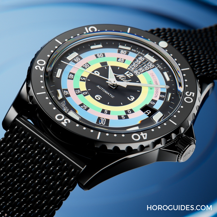 MIDO - OCEAN STAR - M026.807.33.051.00 - 漆黑中的复古「彩虹圈」！ MIDO再度推出Ocean Star Decompression Timer 1961复刻限量版