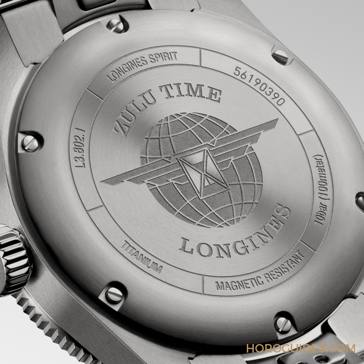 LONGINES - SPIRIT - L3.802.1.53.6 - LONGINES Spirit再掀热潮！ Spirit Zulu Time钛金属腕表与计时秒表间金新色登场